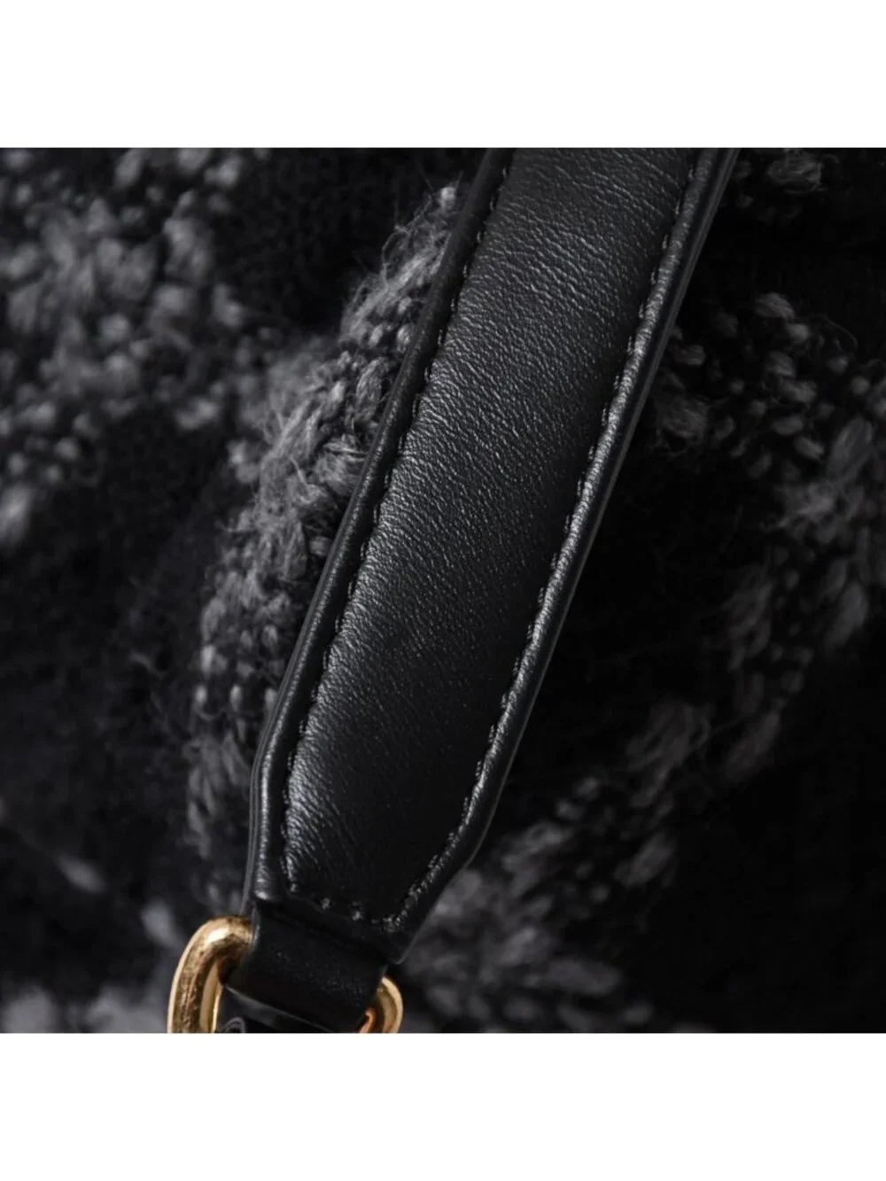 Chanel Tweed Dumas Backpack Base CC Logo Black Gray